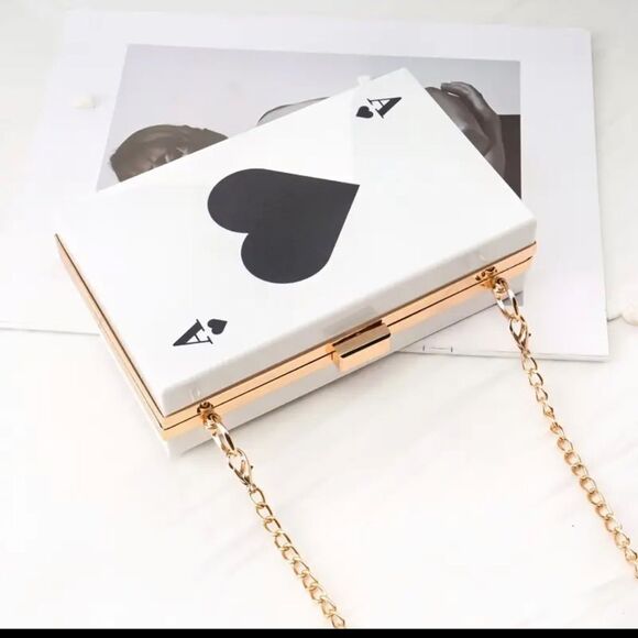 Ace of Hearts acrylic Clutch or shoulder Bag - Picture 10 of 11